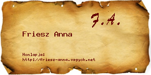 Friesz Anna névjegykártya