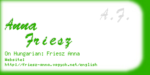 anna friesz business card